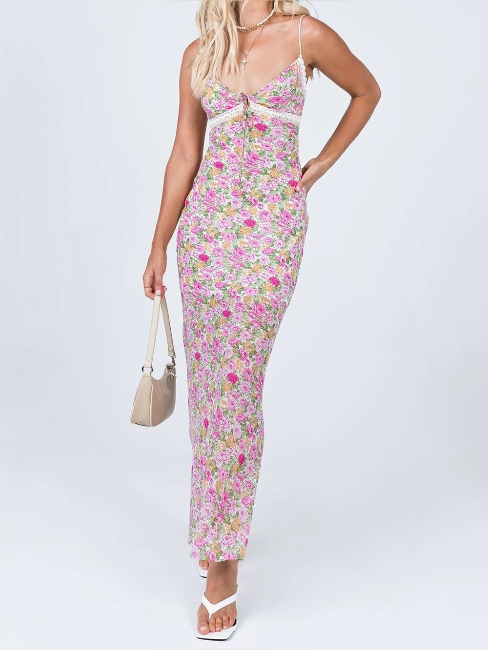 PRINCESS POLLY Emily Maxi Dress Pink Floral